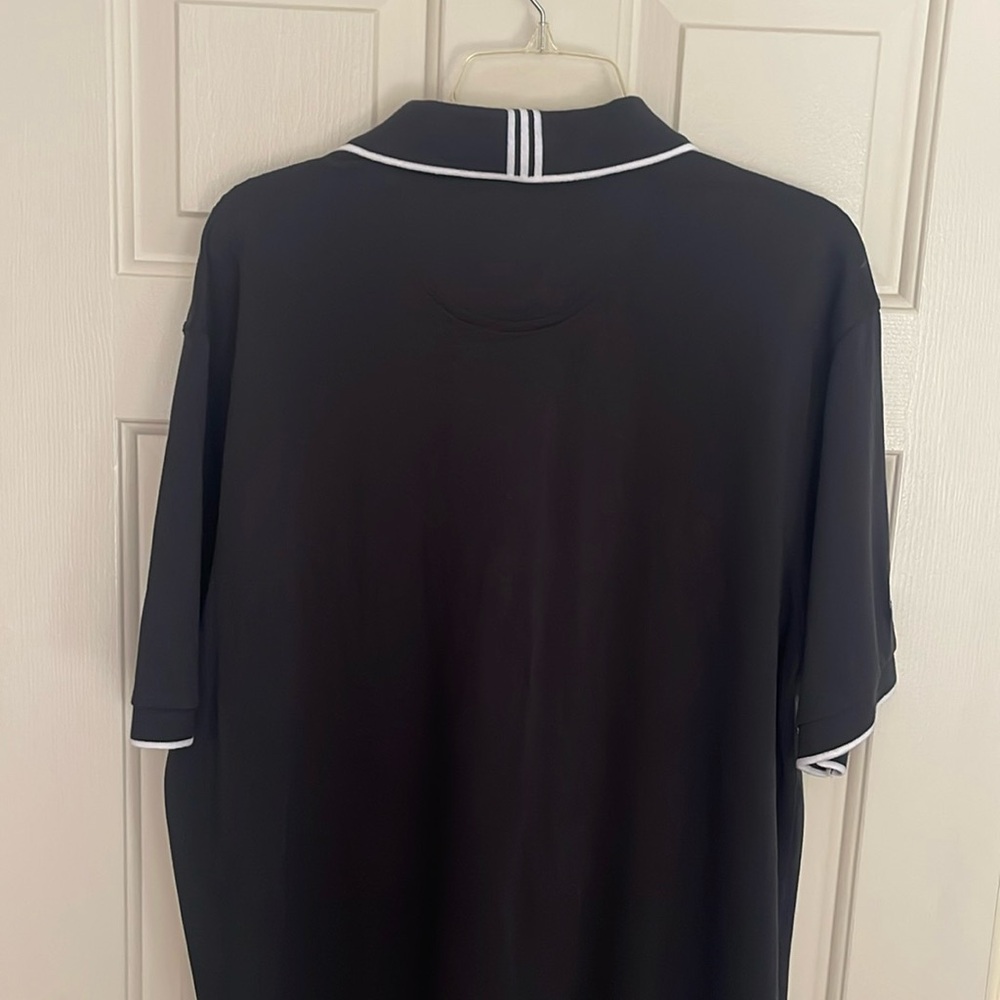 Adidas Black Polo Shirt with White Accents The Perfect Pint Public House NYC - Picture 4 of 11